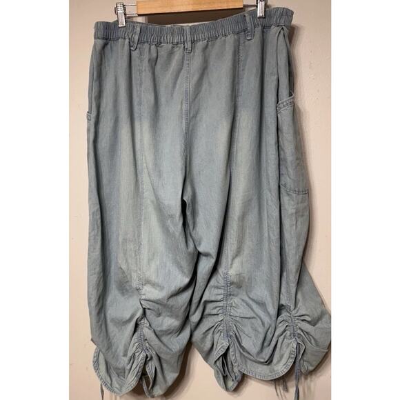 Free People Jeans Women’s Size Large Lily Fields Cinch Wide-Leg Zip Button - Picture 6 of 9